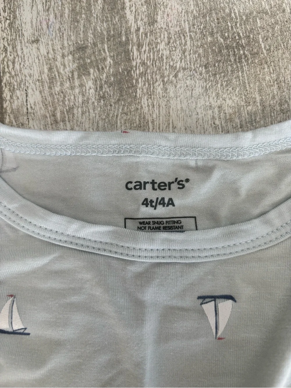 NWOT Carter's PurelySoft Allover Sailboat Print Pajama Set, 4T